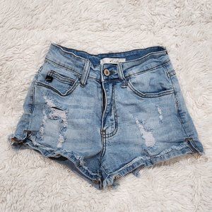 KanCan Acid Wash Blue Jean Shorts Mid/High Rise 0/23